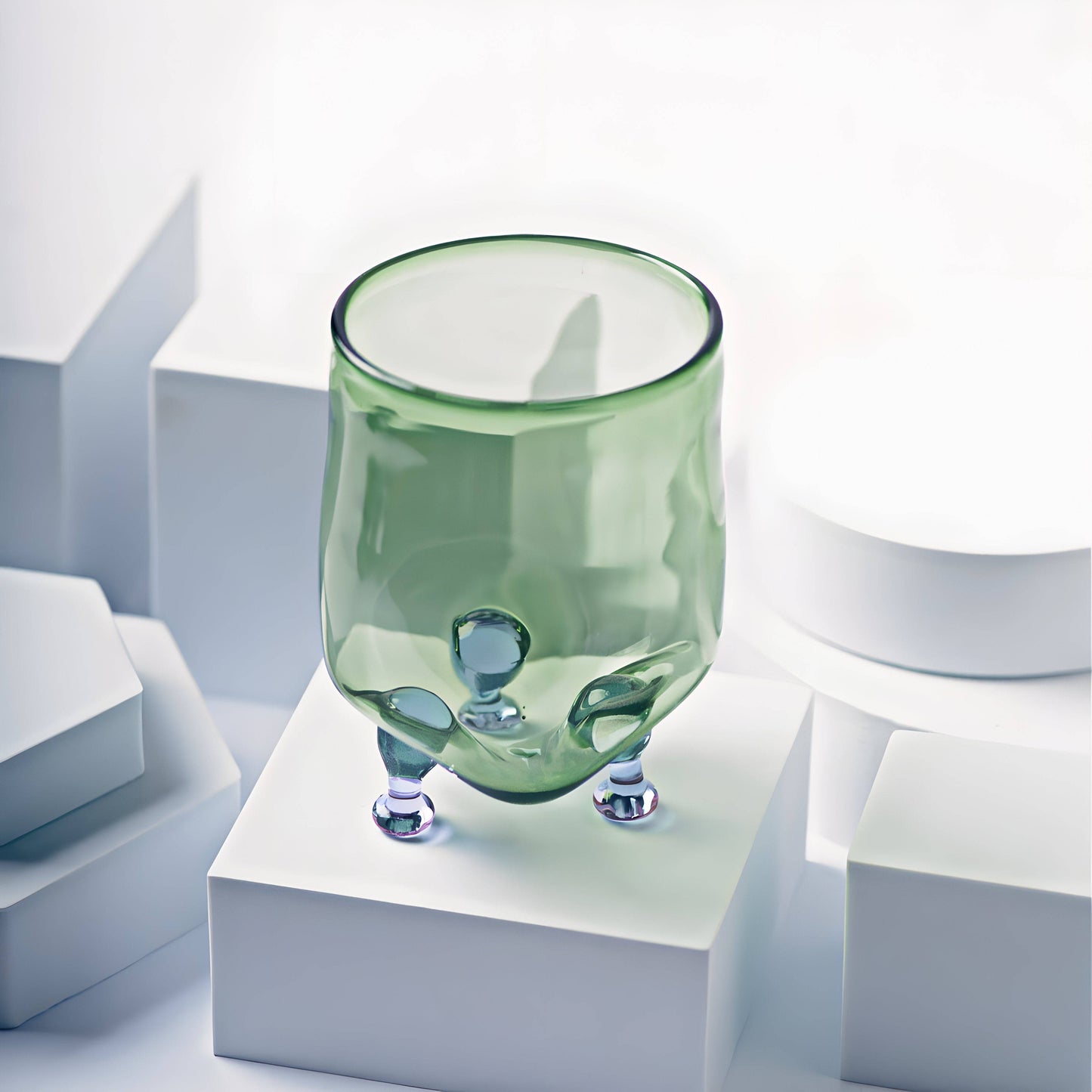 Eye Candy Cocktail Glass in green with a unique, quirky design featuring bubble-like accents, perfect for stylish drinkware collections.